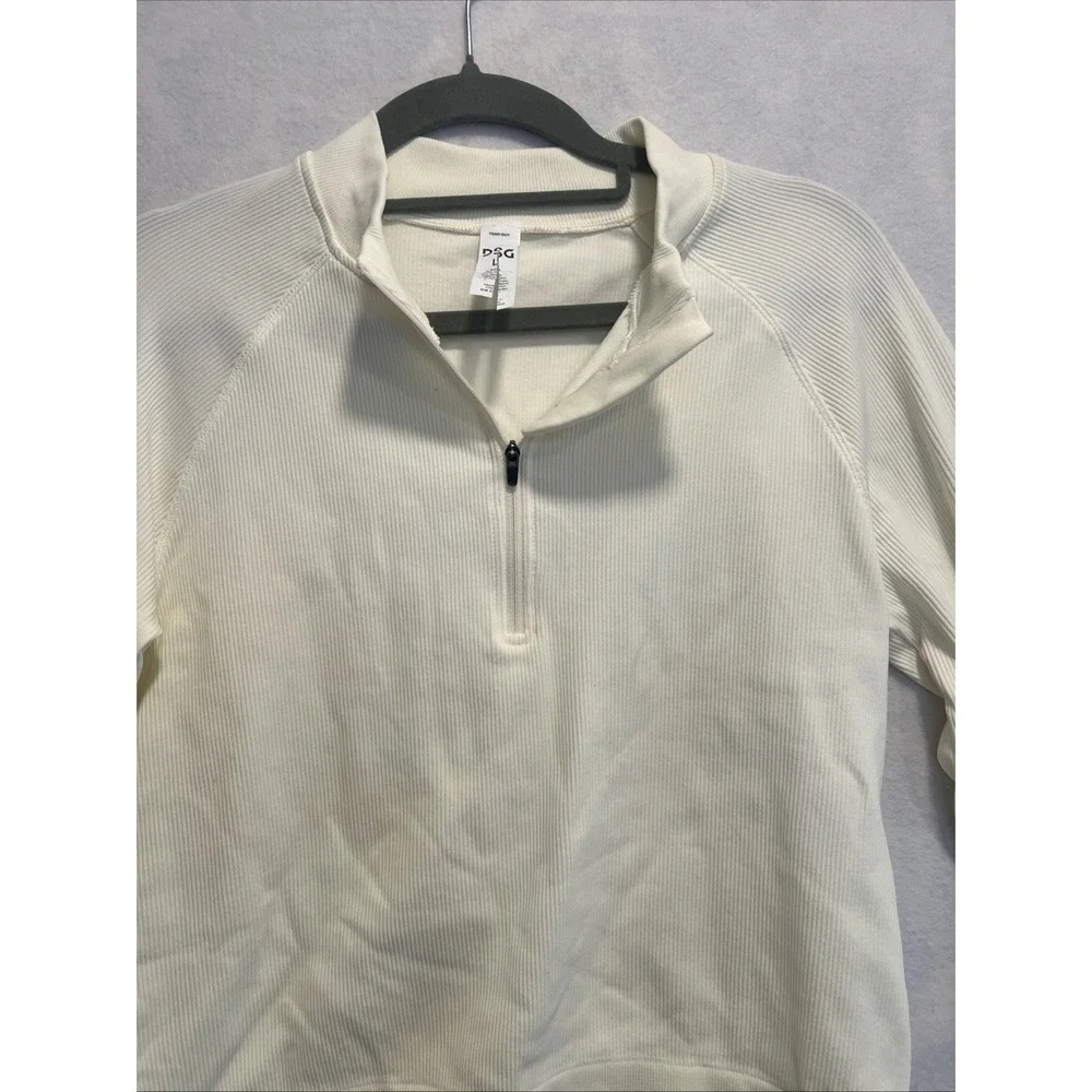 Ivory Women's 1/2 Zip Cropped DSG ACTIVE SWEATER Large‎